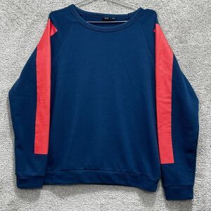 Onia Dave Sweatshirt Men's Medium‎ Blue Orange Pullover Crew Neck Long Sleeve